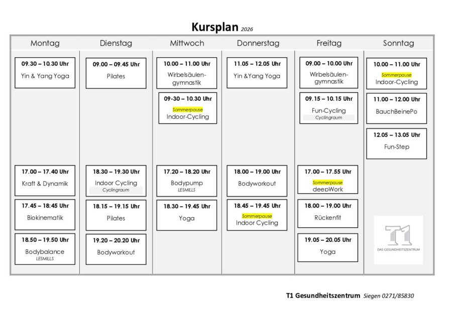 Vorschau der ersten Seite: Kursplan